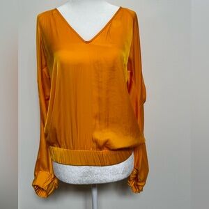 Zero + Maria Cornejo Yellow Silk Blouse Excellent Condition